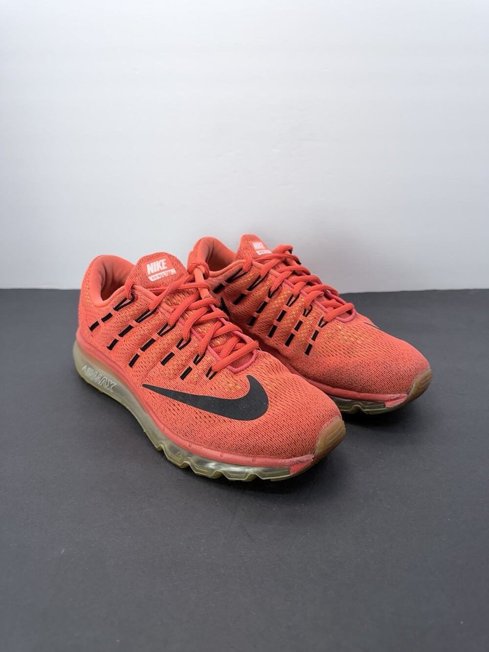 Nike Air Max 2016 Bright Crimson Black Running Shoes Size 7Y Women Size 8.5